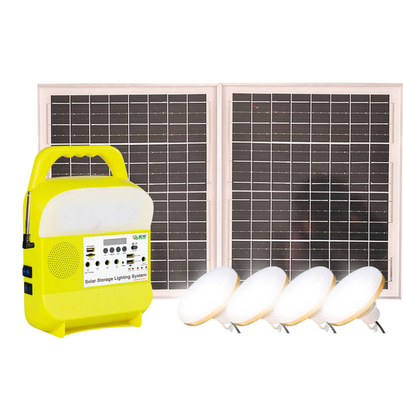 45W 16V मिनी छोटा सोलर लाइटिंग सिस्टम किट एलईडी लैंप 4 बल्ब बाड़ आउटडोर के साथ