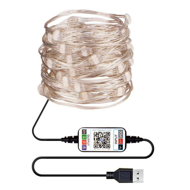 IP65 USB 6lm सोलर डेकोरेटिव लाइट्स सोलर पावर्ड स्ट्रिंग गार्डन लाइट्स