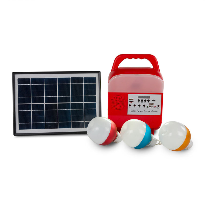 5W USB TF पोर्टेबल सोलर जेनरेटर आउटडोर पावर सोलर पैनल एलईडी लाइटिंग सिस्टम
