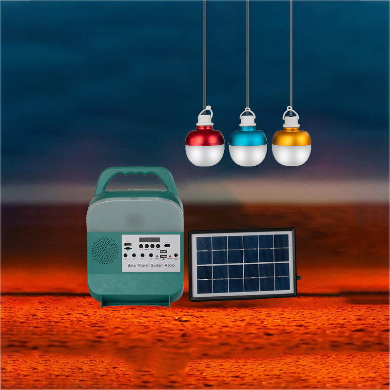 50000H 3 लाइट्स मिनी डीसी सोलर पावर सिस्टम 3W 6V सोलर पैनल लाइटिंग सिस्टम: