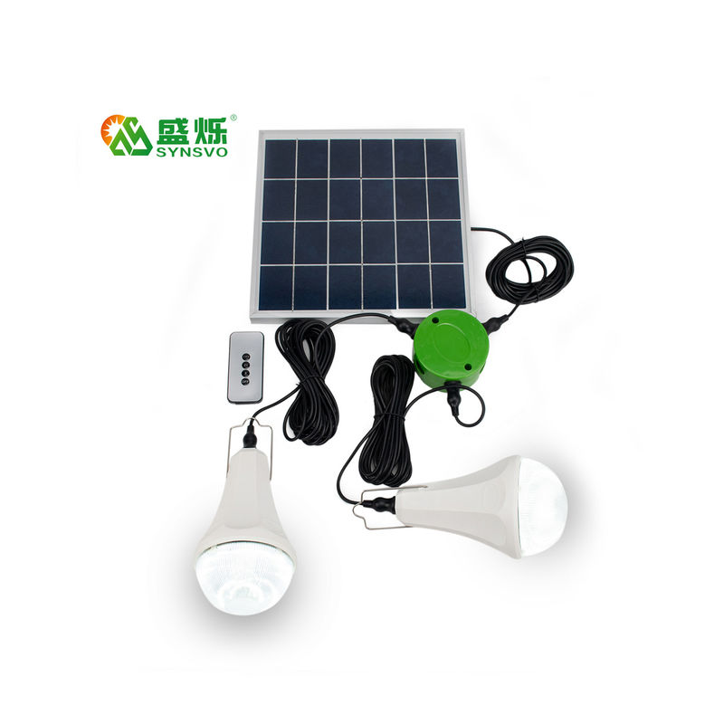 सीई आरओएचएस 10W 5V 2pcs * मोनो सौर पैनल के साथ 3W बल्ब सौर लाइट किट