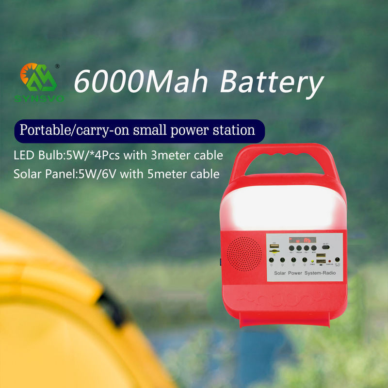 6000Mah 5kw पोर्टेबल सोलर जेनरेटर लाइटिंग सिस्टम किट हैंड टाइप: