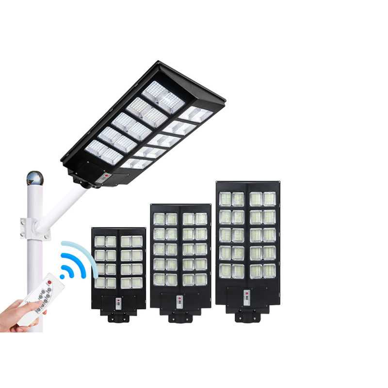 मोशन सेंसर स्ट्रीटलाइट ABS वाटरप्रूफ IP65 100w 300w इंटीग्रेटेड आउटडोर सोलर स्ट्रीट लाइट