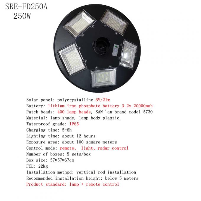 गोल यूएफओ सोलर लाइट वाटरप्रूफ IP65 150W 250W 3