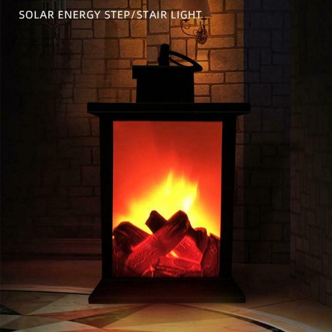 Flickering Fireplace Lamp Log Fire Flame Effect LED Lantern Christmas Decoration Light