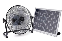 12 इंच पोर्टेबल वायरलेस सौर रिचार्जेबल टेबल फैन पैनल घरेलू के लिए संचालित दोहरी इनपुट